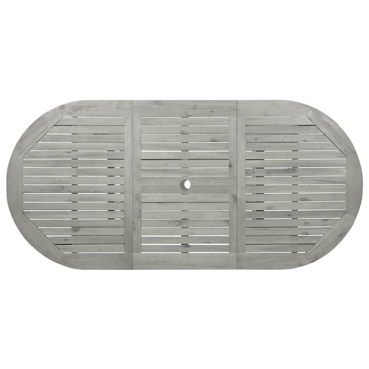 GARTENTISCH Vego Grau 120-170x80x75 cm Akazie Oval - Grau, Holz (170/80/75cm) - DELUKE