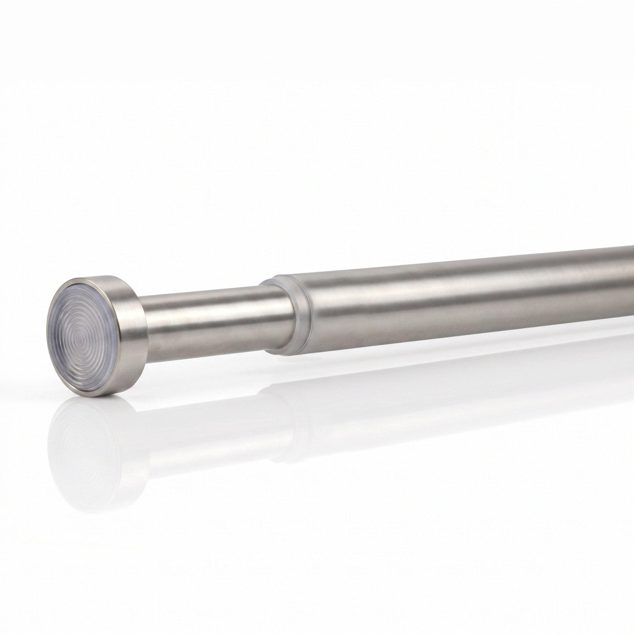DUSCHVORHANGSTANGE ohne Bohren ausdrehbare Teleskop-Klemmstange aus Metall 80-125cm - Silberfarben, Metall (80cm) - Deco-Raum