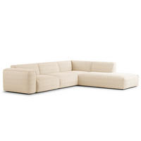 3-SITZER ECKSOFA mit Recamiere - Beige/Schwarz, Kunststoff/Textil (295/231cm) - home24