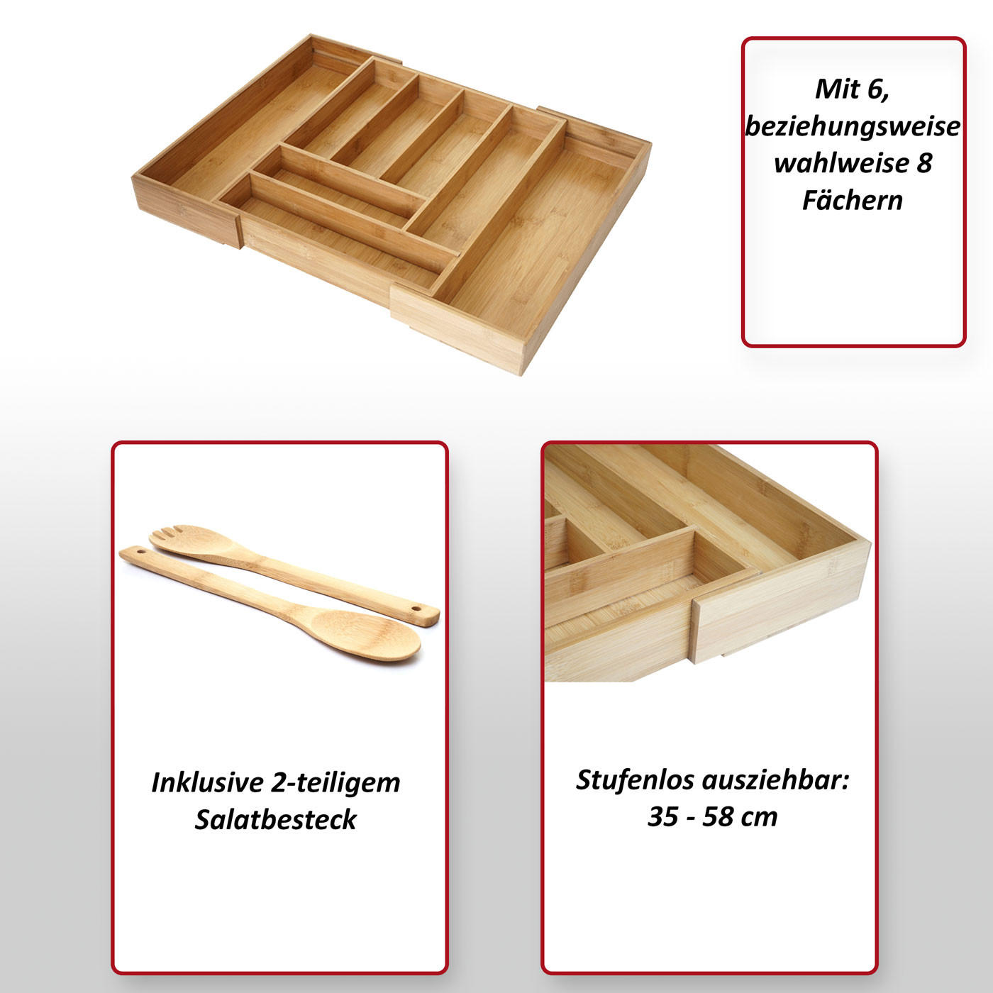 SALATBESTECK Braun - Braun, Holz (30cm) - MCW