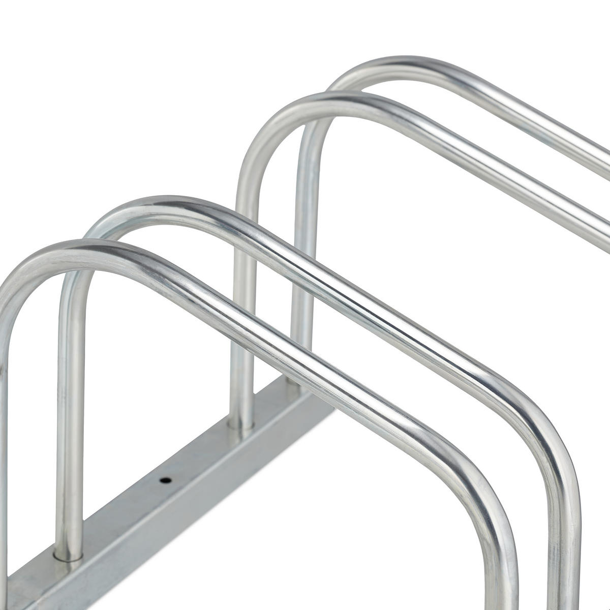 FAHRRADSTÄNDER Silber verzinkter Stahl für 5 Fahrräder - Silberfarben, Metall (136/26/33.5cm) - Relaxdays