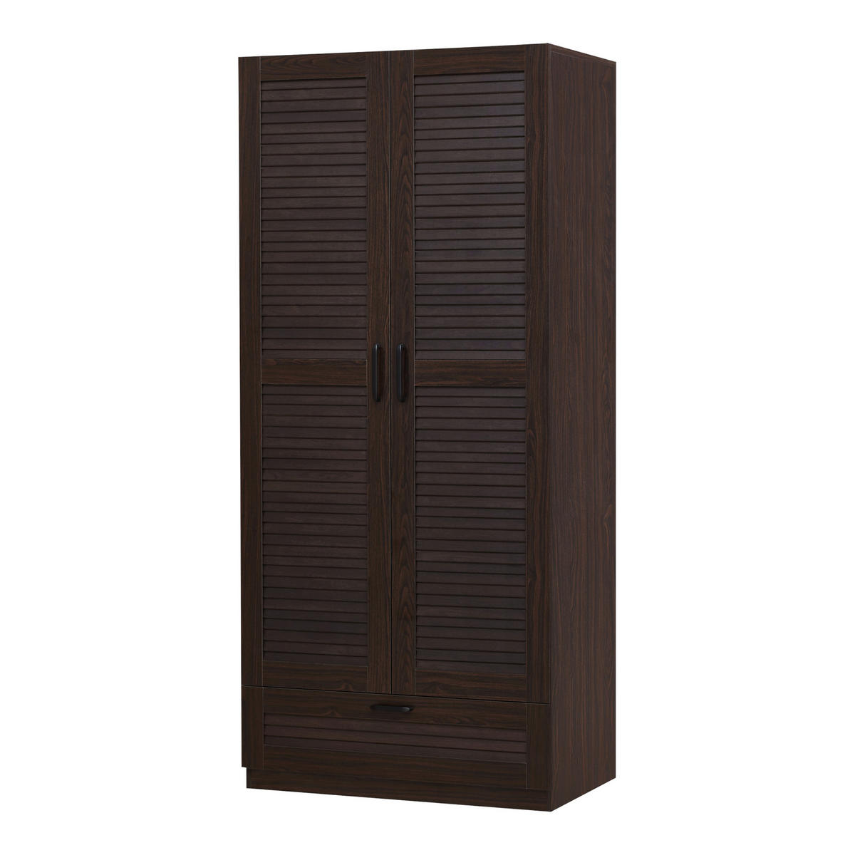 KLEIDERSCHRANK Finning - Walnussfarben, Holzwerkstoff (80/176/52cm) - [en.casa]