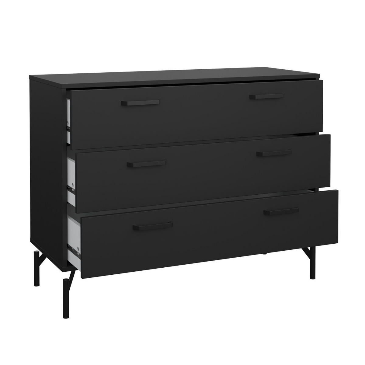 KOMMODE, Dana, Schwarz, Holzwerkstoff, 99 x 40 x 77 cm - Schwarz, Holzwerkstoff (99/77/40cm) - ebuy24
