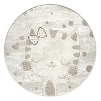 KINDERTEPPICH Mara 720 Creme 120 cm Rund - Beige/Creme, Textil (120/120cm) - carpet city