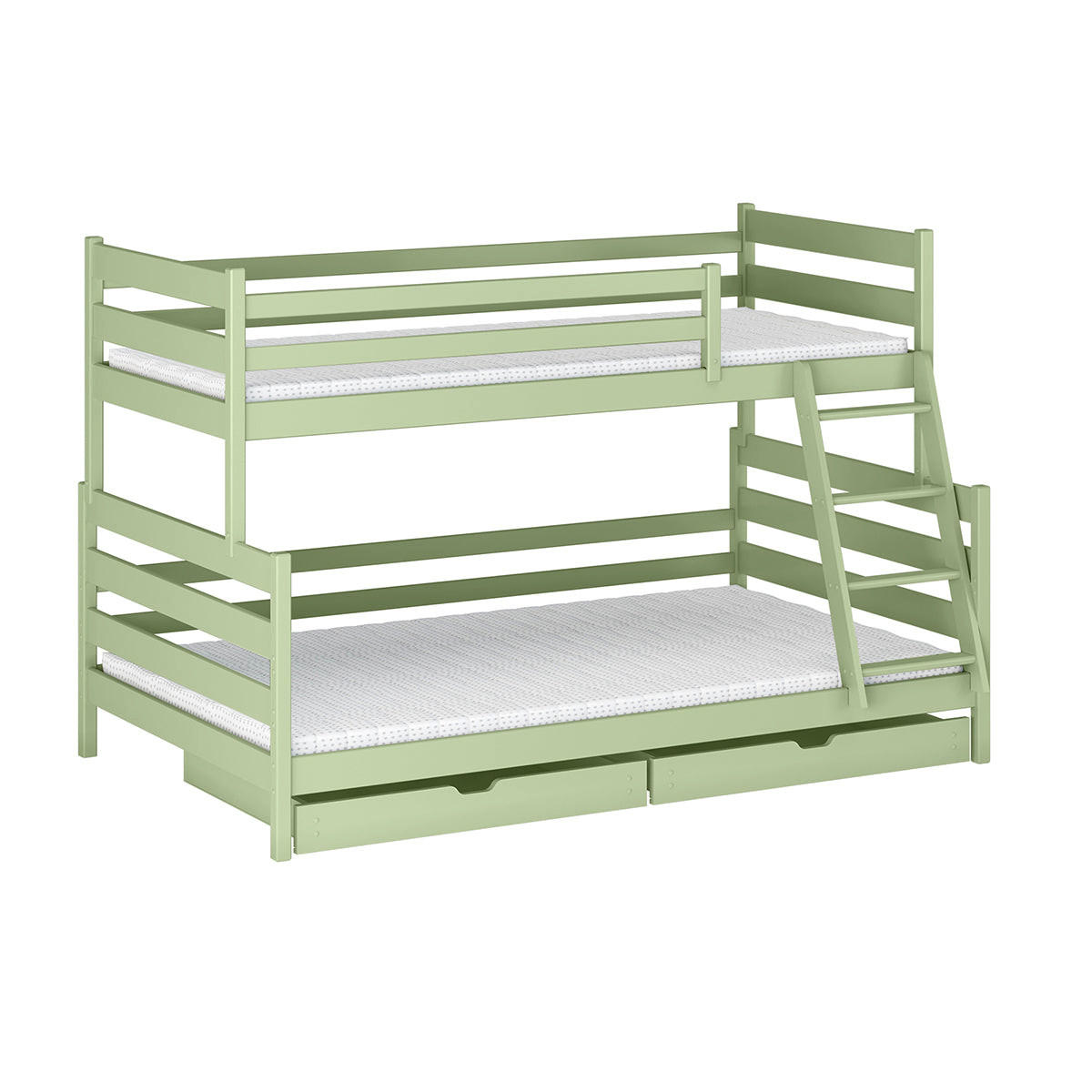 BETT 120/200 Léo Olive - Grün, Holz (120/200cm) - Petits-meubles
