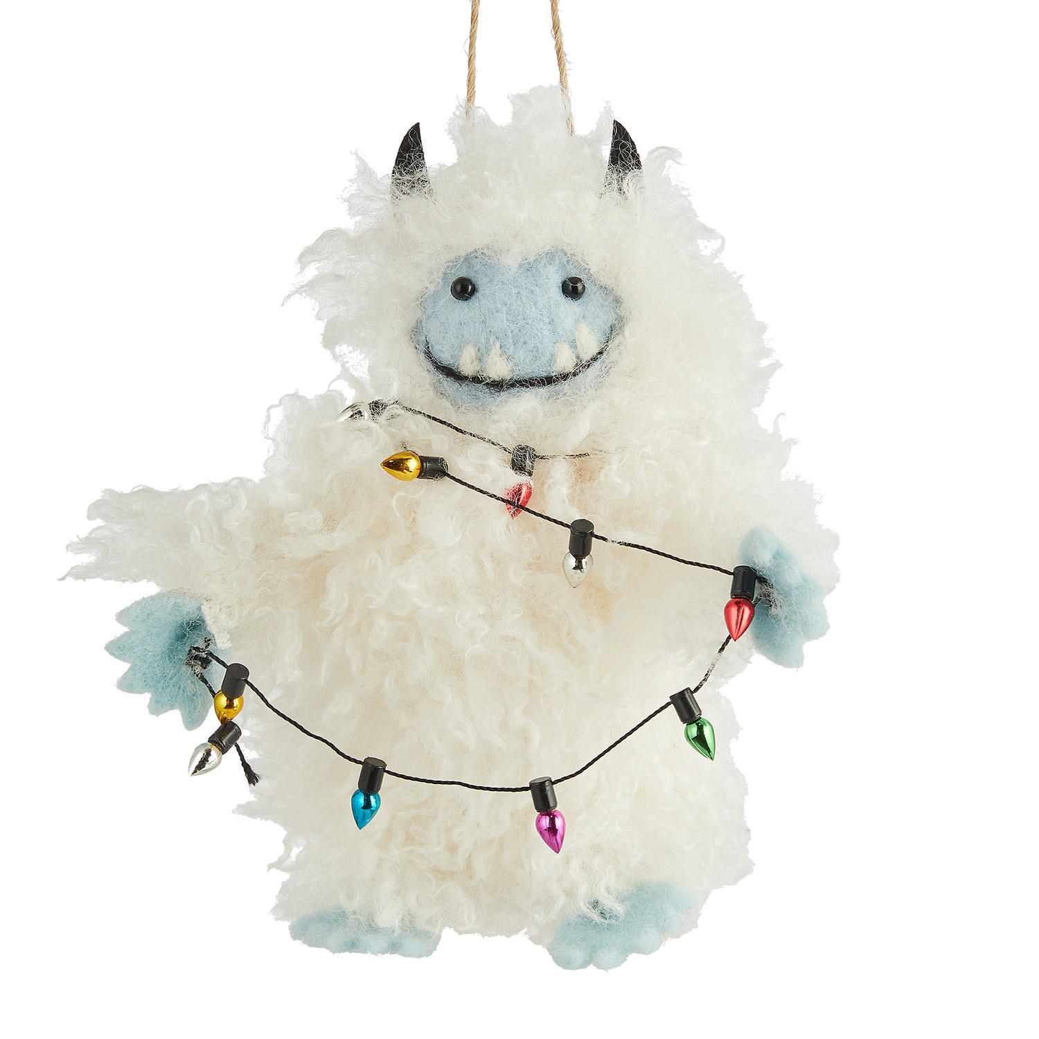 BAUMANHÄNGER Hang On Yeti Mit Lichtern - Weiß, Textil (6/14/8cm) - Butlers