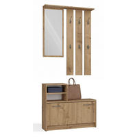 SET de mobilier pentru hol practic cu oglindă Artisan 85/180/24 - stejar Artisan, compozit lemnos (85/180/24cm) - RAUMHIRSCH FURNITURE