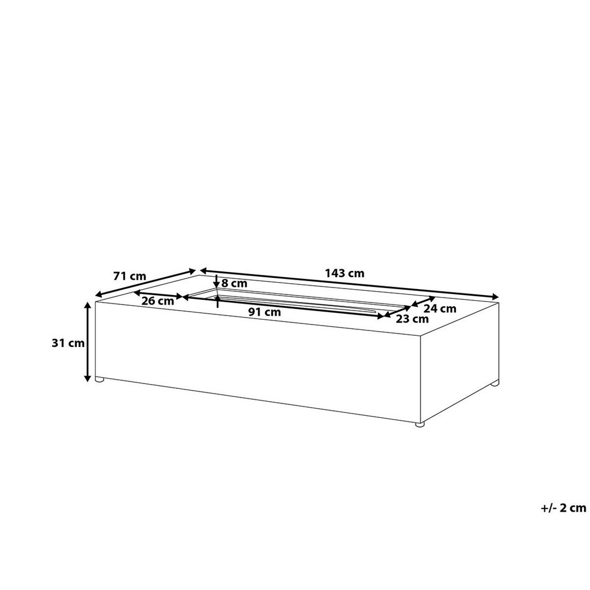 FEUERSTELLE Grau Pavo II - Grau, Stein (143/31/71cm) - Beliani