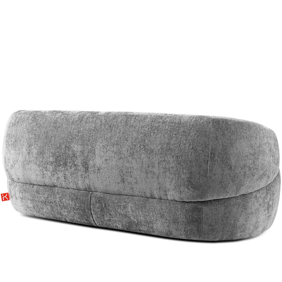 3-SITZER-SOFA NELUM, Chenille-Stoff, Grau - Schwarz/Grau, Holz/Holzwerkstoff (190/68/88cm) - KONSIMO®