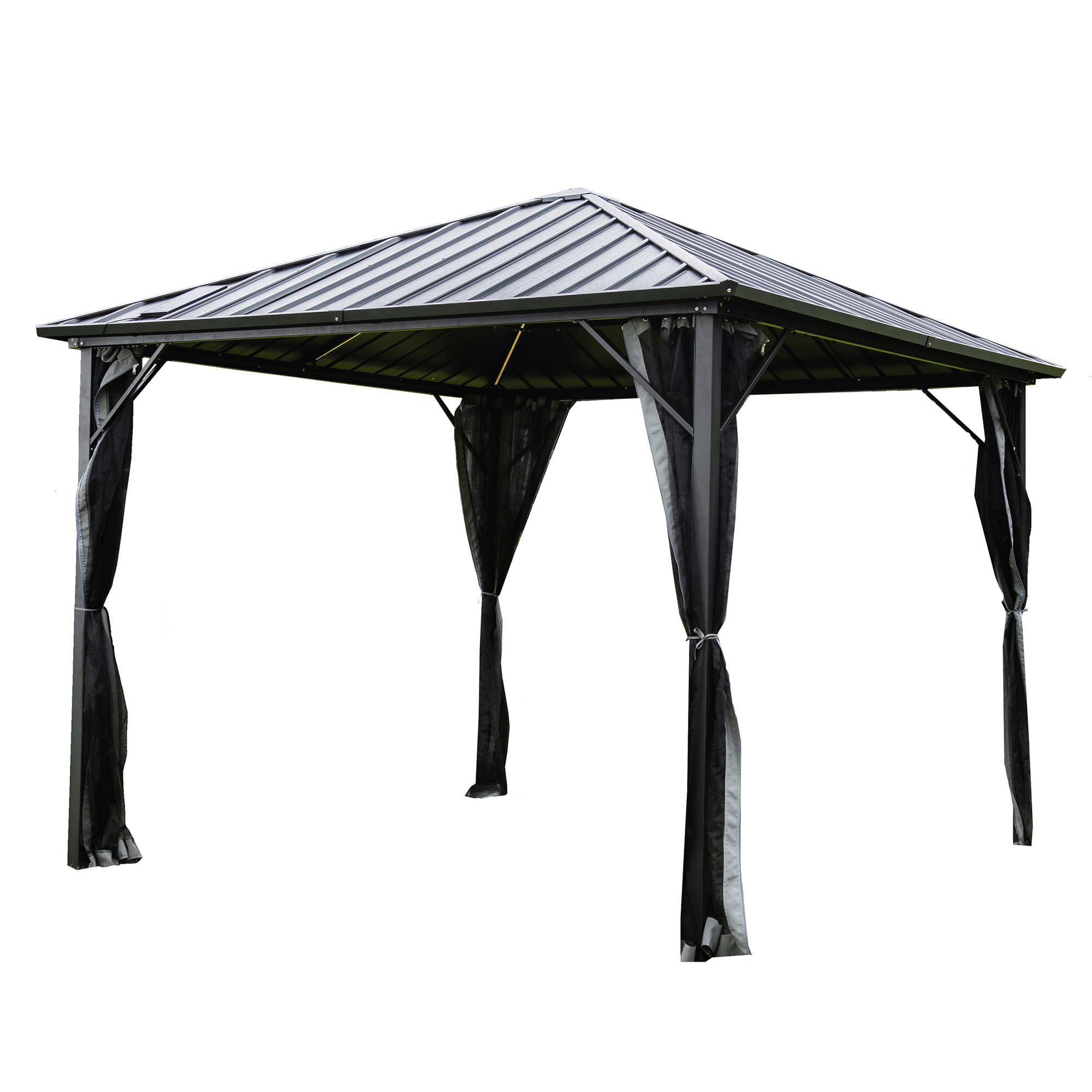 LED Solar Pavillon AZUR - 300 x 270 cm - Anthrazit, Metall (298/268/298cm) - Home Deluxe