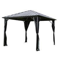 LED Solar Pavillon AZUR - 300 x 270 cm - Anthrazit, Metall (298/268/298cm) - Home Deluxe