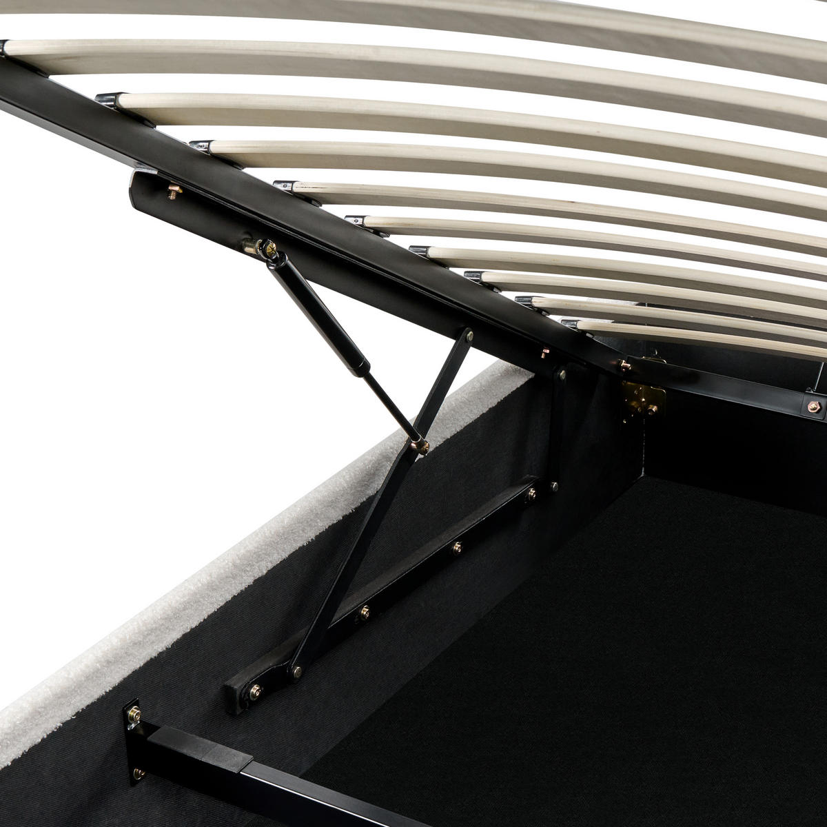 BETT mit Stauraum 180/200 cm Cremeweiß Dinan - Weiß, Textil (180/200cm) - Beliani