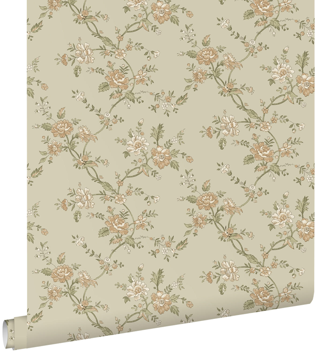 TAPETE Blumenmuster 50 x 900 cm - Grün, Papier (50/900cm) - ESTAhome