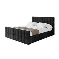 POLSTERBETT mit Bettkasten, Fußteil und Lattenrost, Boxbett ohne Matratze - AMEA-Z 160x200 Schwarz - Schwarz, Holzwerkstoff/Textil (160/200cm) - ALTDECOR