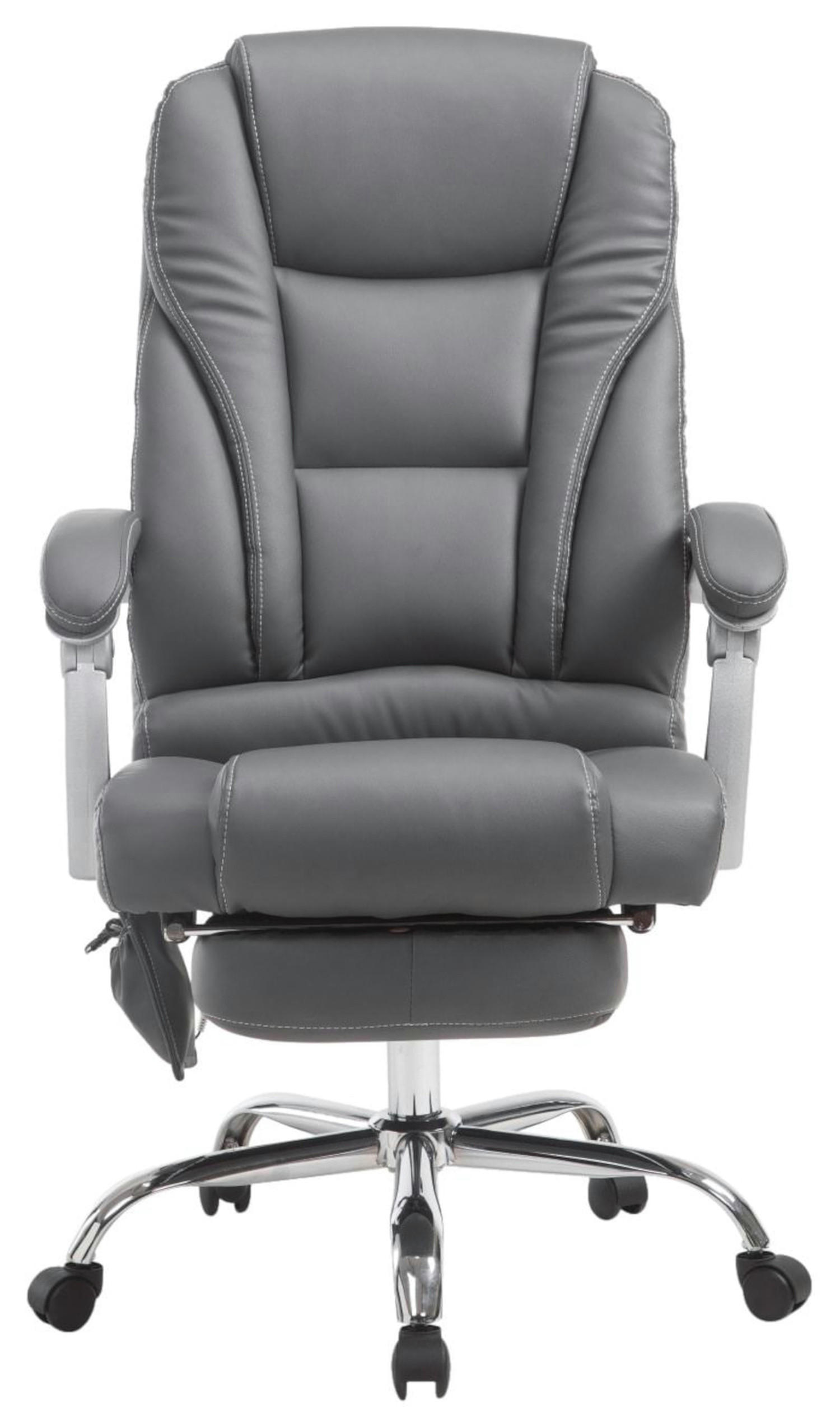BÜROSTUHL Pacira, Kunstleder mit Massagefunktion Grau - Grau, Textil/Metall (68/127/64cm) - TPFLiving