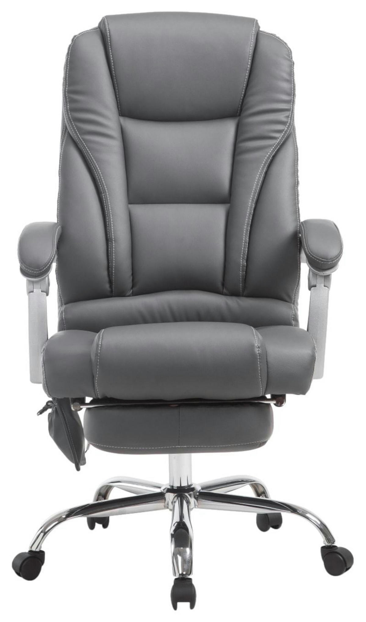 BÜROSTUHL Pacira, Kunstleder mit Massagefunktion Grau - Grau, Textil/Metall (68/127/64cm) - TPFLiving