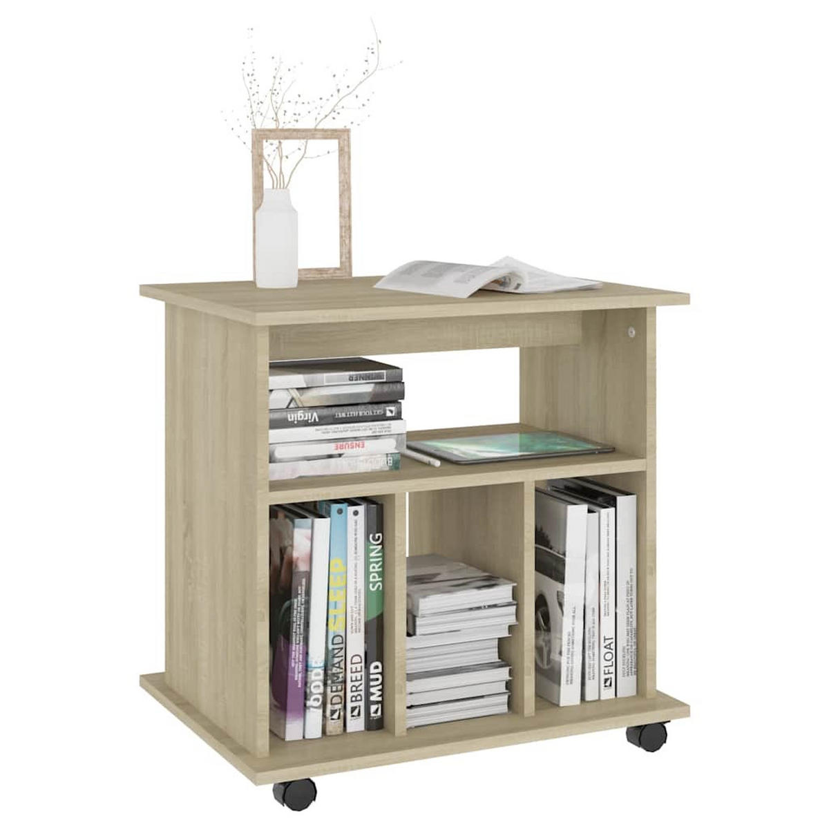 ROLLSCHRANK Sonoma-Eiche 60/45/60 Cm Holzwerkstoff - Braun, Holzwerkstoff (45/60/60cm) - vidaXL