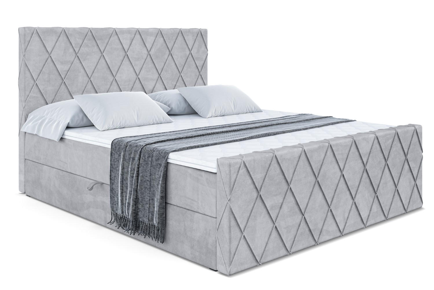 BOXBETT LEPARO-Z - 180 x 200 - H3 - Hellgrau - Grau, Holzwerkstoff (180/200cm) - ALTDECOR