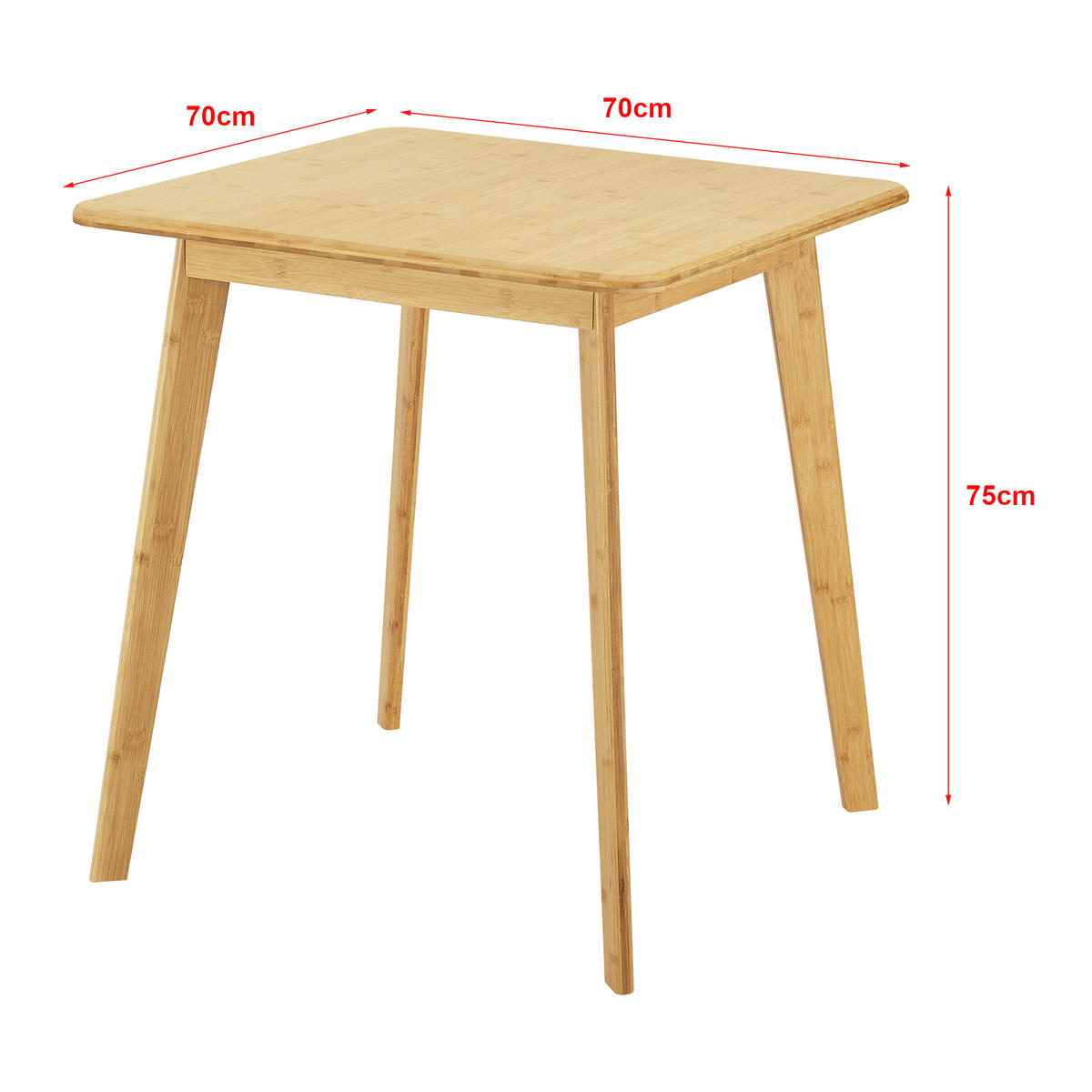 ESSTISCH Närpes - Naturfarben, Holz (70/70/75cm) - [en.casa]