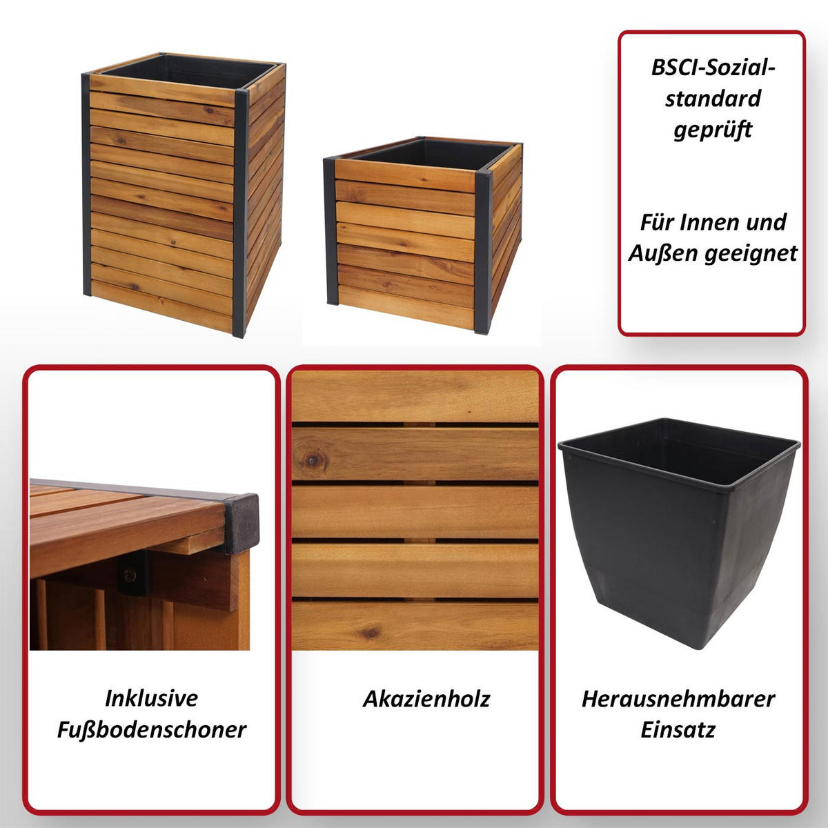 PFLANZKASTEN Braun - Braun, Holz (42/60/42cm) - MCW