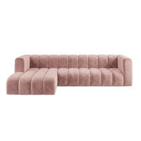 ECKSOFA Modulares In L-Form, Velvet-Stoff Riviera, Hellrosa, Links, GRAND 318 cm - Hellrosa, Holz (318/179cm) - Kaiser Möbel