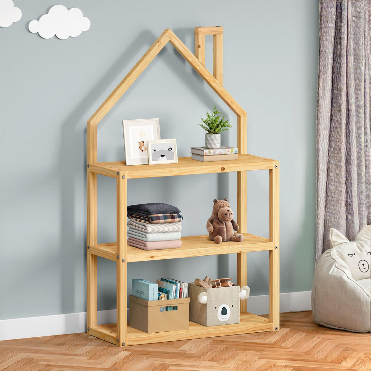 REGAL LENISE natur - Naturfarben, Holz (83/140/24cm) - IDIMEX