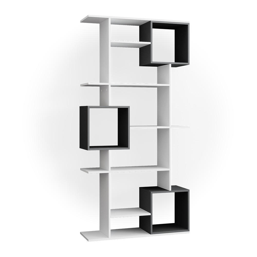RAUMTEILER Cube Weiß/Anthrazit 92 x 187.7 cm - Anthrazit/Weiß, Holzwerkstoff (92/187.7/29cm) - Vicco