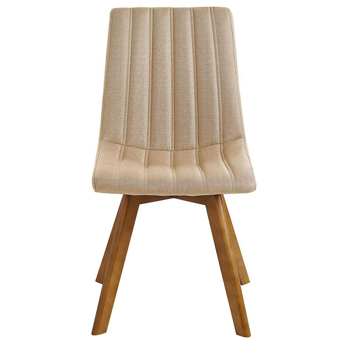 ÉTKEZŐSZÉK 2 darabos Szett Kárpit Bézs Calgary - bézs, textil/fa (48/86/56cm) - Beliani