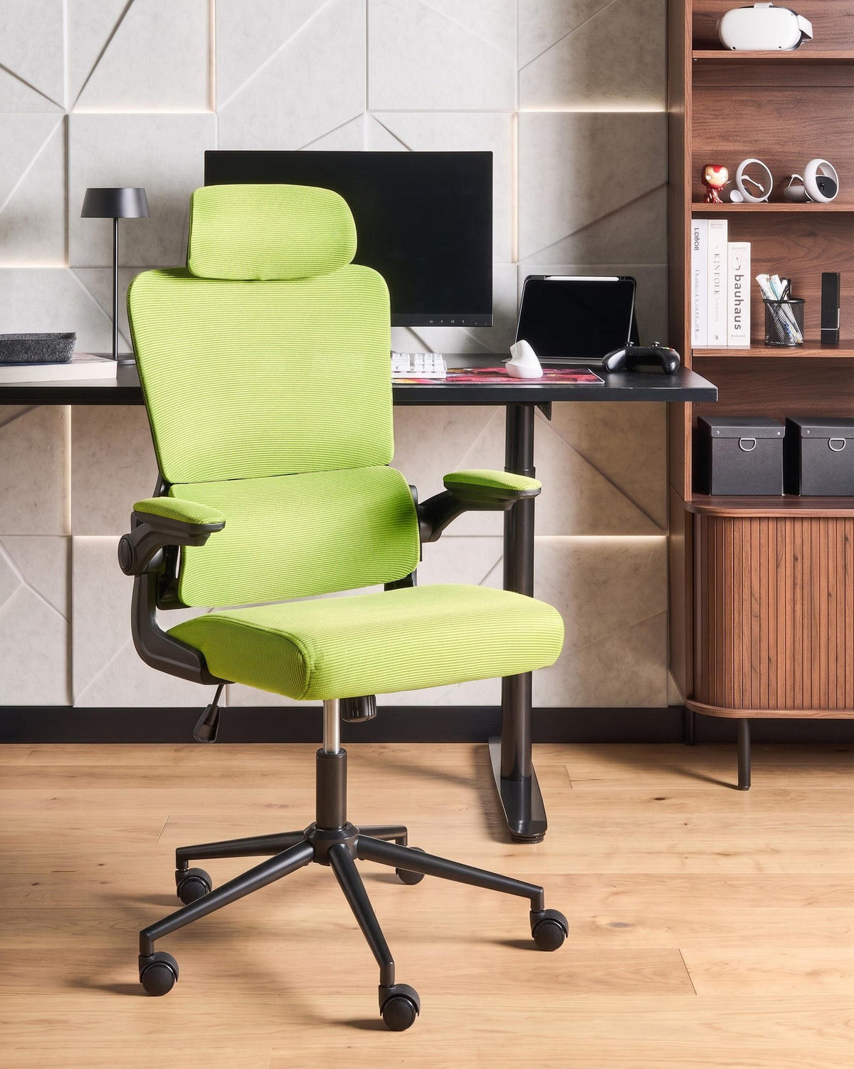 BÜROSTUHL Grün Kryos - Grün, Textil (64/116/64cm) - Beliani