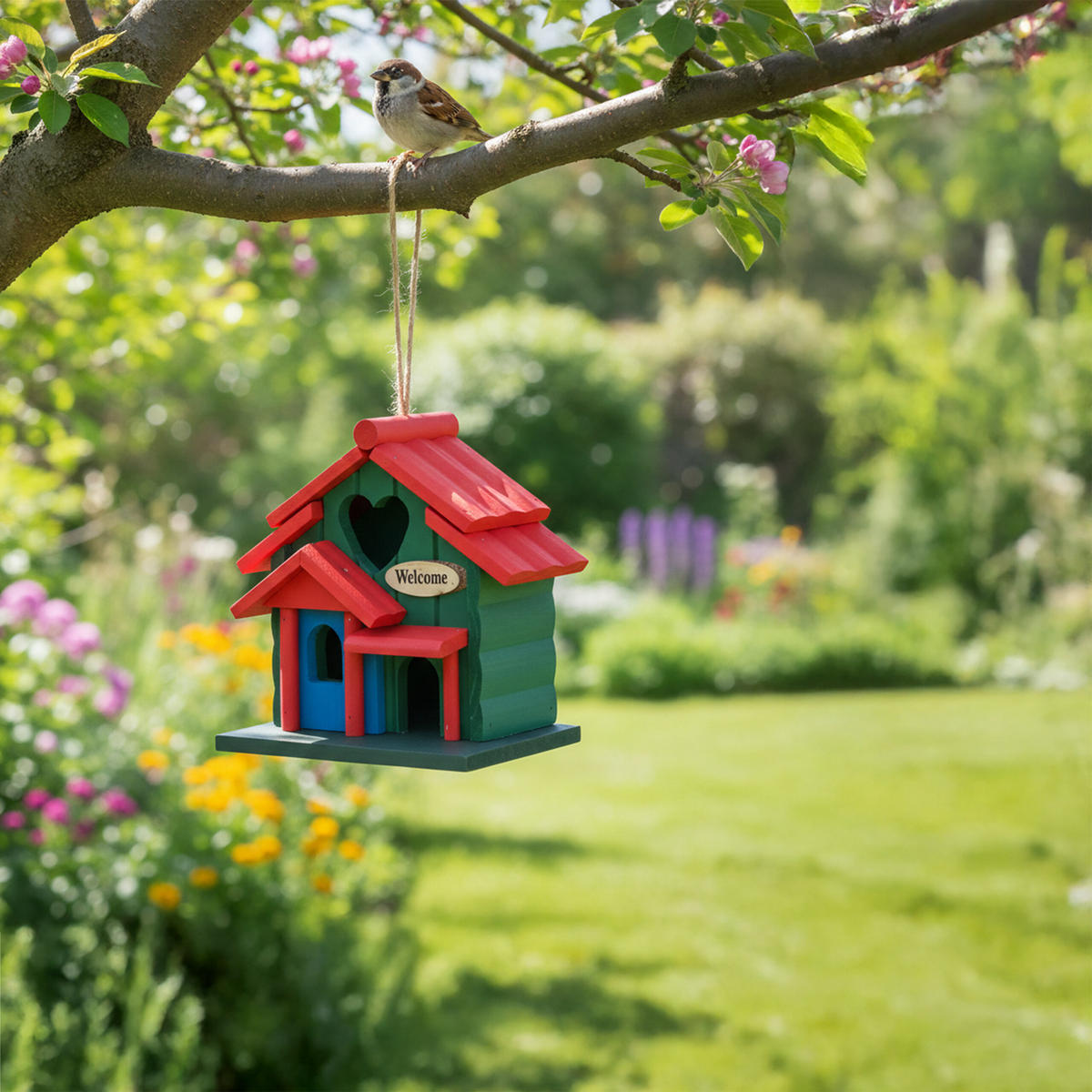 DEKOVOGELHAUS - Multicolor, Holz (20/21/13.5cm) - Relaxdays