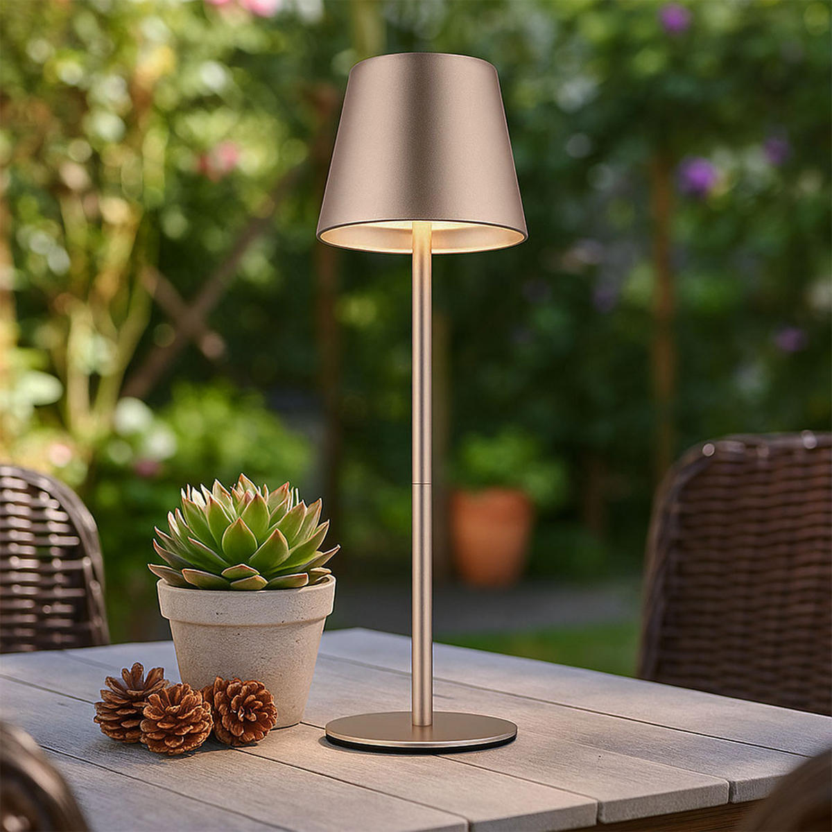 LED AUSSENLEUCHTE Beige 2x - Beige, Metall (11.5/11.5/36cm) - Globo Lighting