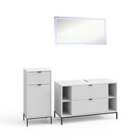 BADMÖBEL-SET Eliza Weiß 3 Teile - Weiß, Holzwerkstoff (100/63/45.1cm) - Vicco