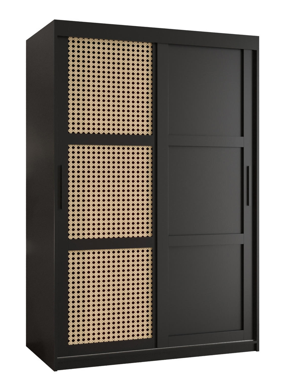 SCHWEBETÜRENSCHRANK 200/120/62 2-türig - Schwarz, Holz/Kunststoff (120/200/62cm) - MÖBEL KRYSPOL