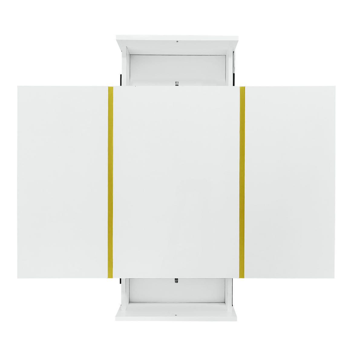 KONFERENČNÍ stolek 100/60/41,5 cm bílý z MDF se 2 zásuvkami a vysokým leskem - bílá, kompozitní dřevo (100/60/41.5cm) - OKWISH