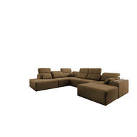 ECKSOFA Multifunktional Mindy X Stoff Verita Braun Rechts - Braun, Holz (359/300cm) - Kaiser Möbel
