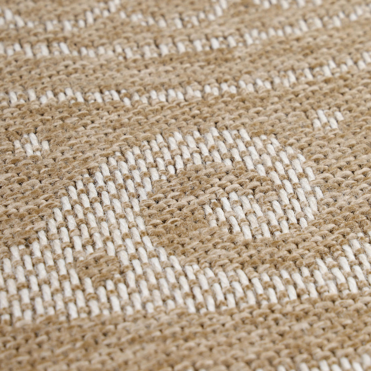 TEPPICH Outdoor Flachgewebe Vintage Polypropylen Balkon Beige Rund 80x80 - Beige, Textil (80/80cm) - KADIMA DESIGN