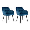 STUHL 2er-Set - Samt & Metall - Blau - PEGA - Blau, Textil (62/78/58.5cm) - Pascal Morabito