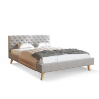 POLSTERBETT ZUZA grau - Birkefarben/Grau, Holzwerkstoff/Metall (140/200cm) - FDM