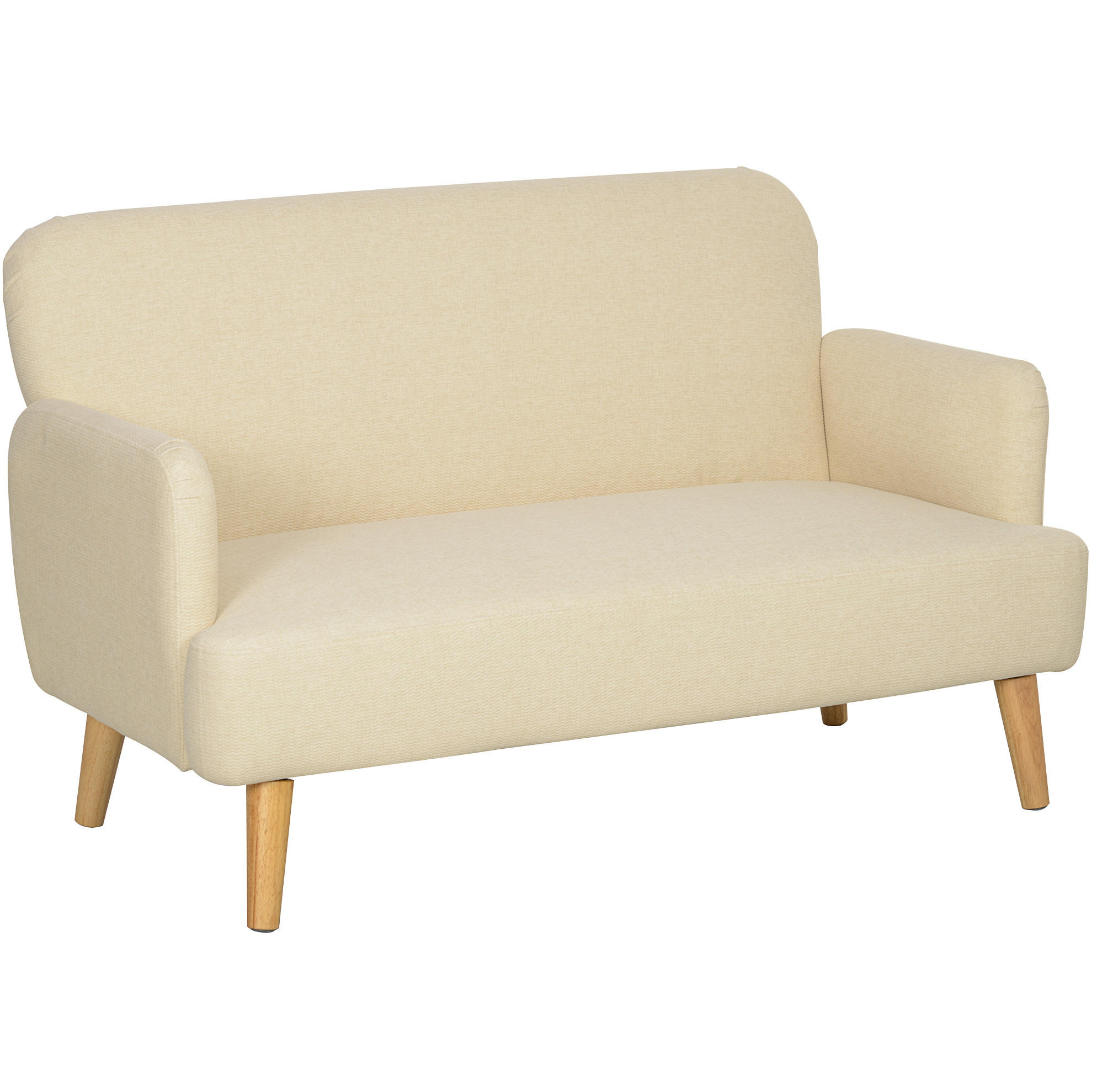 SOFA 2-Sitzer Samt 130 x 74 x 79 cm Cream White - Weiß, Holzwerkstoff (130/79/74cm) - Meubliv
