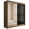 KLEIDERSCHRANK VESLI - 200 cm - Braun|Schwarz - Schwarz/Braun, Holzwerkstoff (200/215/61cm) - ALTDECOR