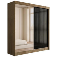 KLEIDERSCHRANK VESLI - 200 cm - Braun|Schwarz - Schwarz/Braun, Holzwerkstoff (200/215/61cm) - ALTDECOR