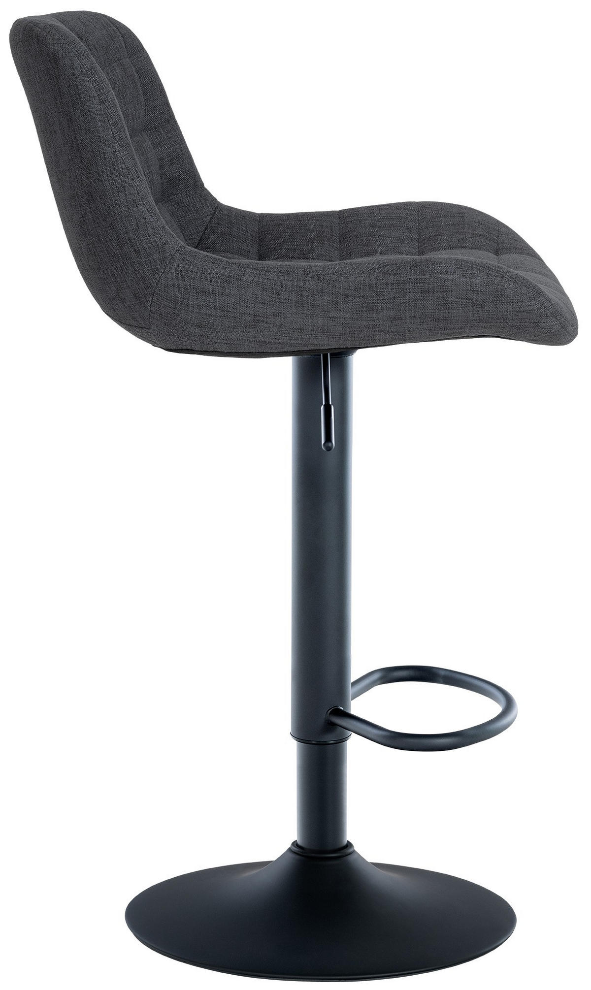 BARHOCKER Stoff schwarz - Schwarz, Textil/Metall (48/81/54cm) - CLP