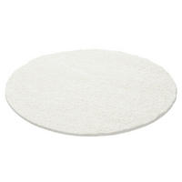 TEPPICH Hochflor Unifarben Polypropylen Wohnzimmer Shaggy Creme Rund 120x120 - Creme, Textil (120/120cm) - KADIMA DESIGN