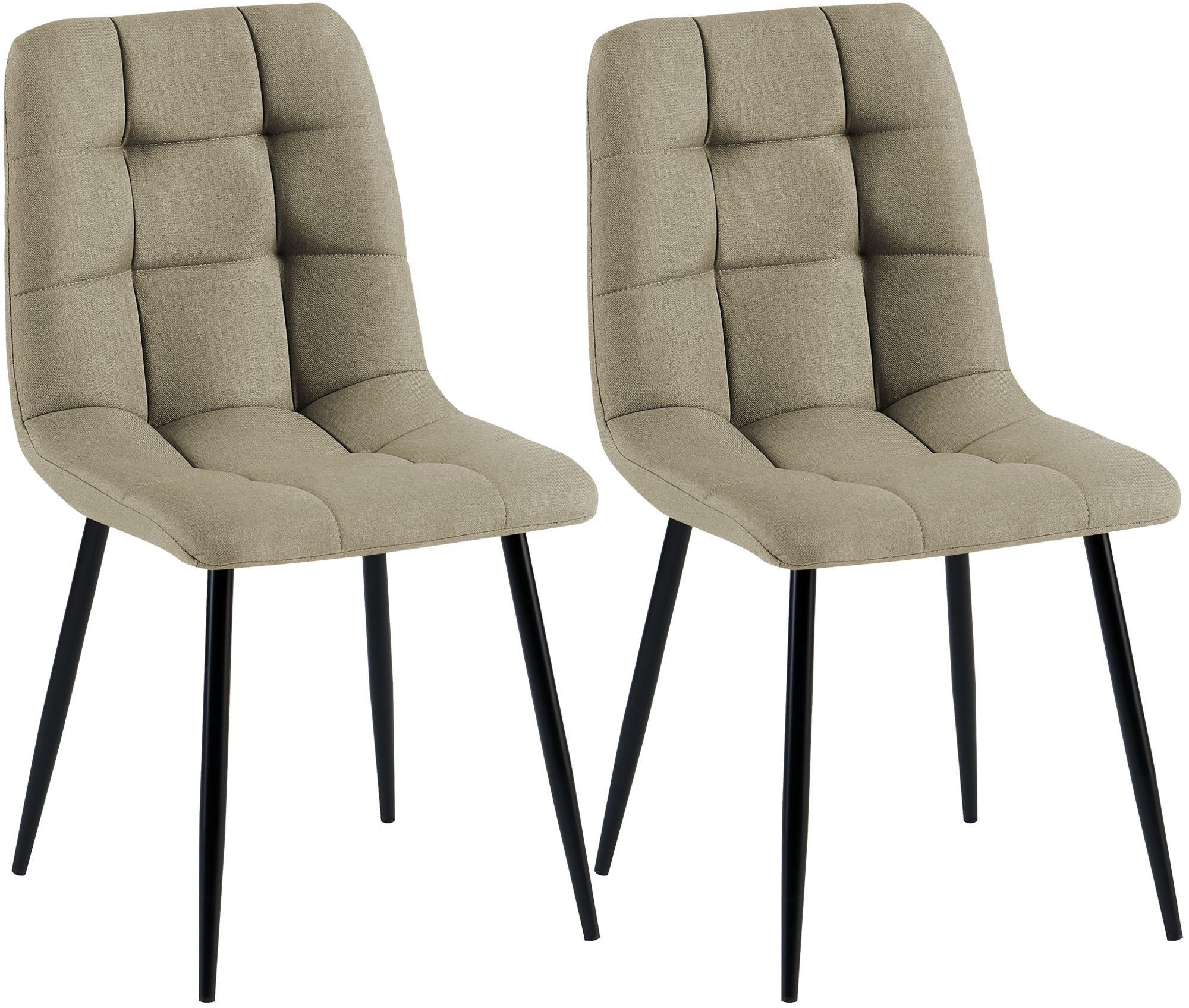 STUHL 2 Stoff Taupe - Taupe/Schwarz, Textil/Metall (45/84/55cm) - CLP