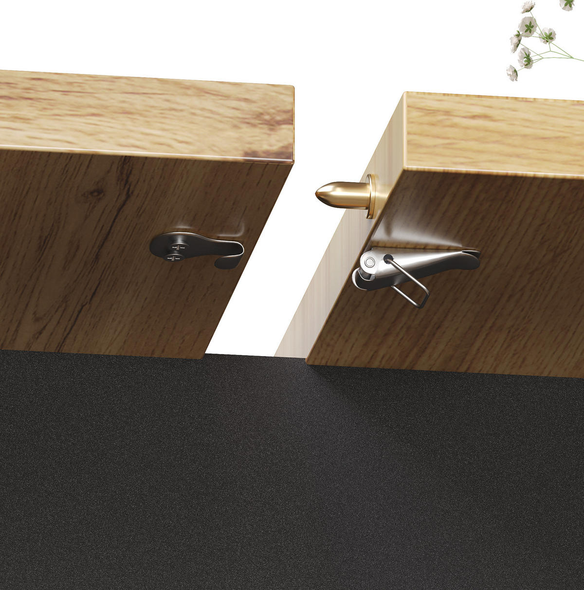 ESSTISCH 110-140/80/75 cm Schwarz/Natur aus MDF mit LED-Beleuchtung - Schwarz, Holzwerkstoff (110/80/75cm) - OKMYHOME