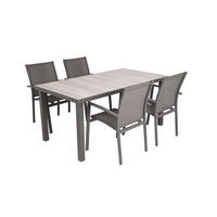 GARTEN-SITZGRUPPE Farid 5-teilig Gartenmöbel-Set - Grau, Kunststoff - DELUKE