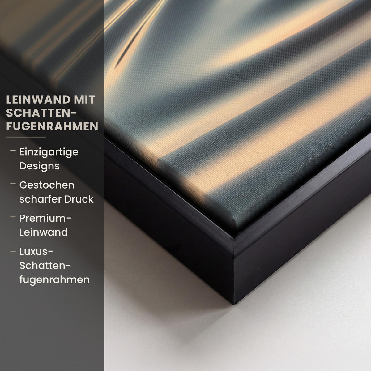 LEINWAND Bilder mit Rahmen - Herz - Wasser - Sonnenuntergang - Natur - Zen - 50x50 - Bernsteinfarben, Textil (50/50cm) - MuchoWow