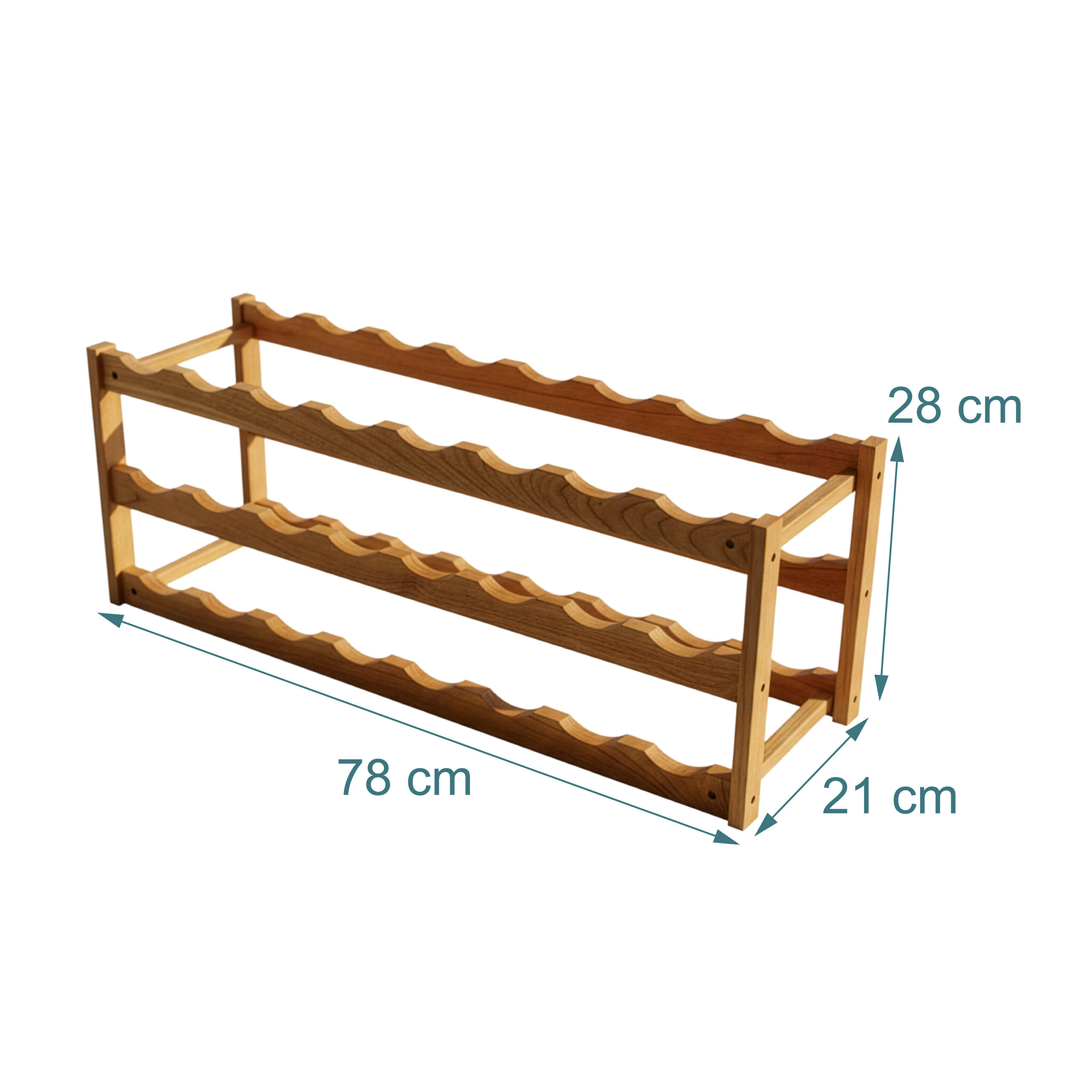 Thumbnail - Relaxdays Weinregal, Hellbraun, Holz, 78x28x21 cm, Wohnzimmer, Regale, Weinregale
