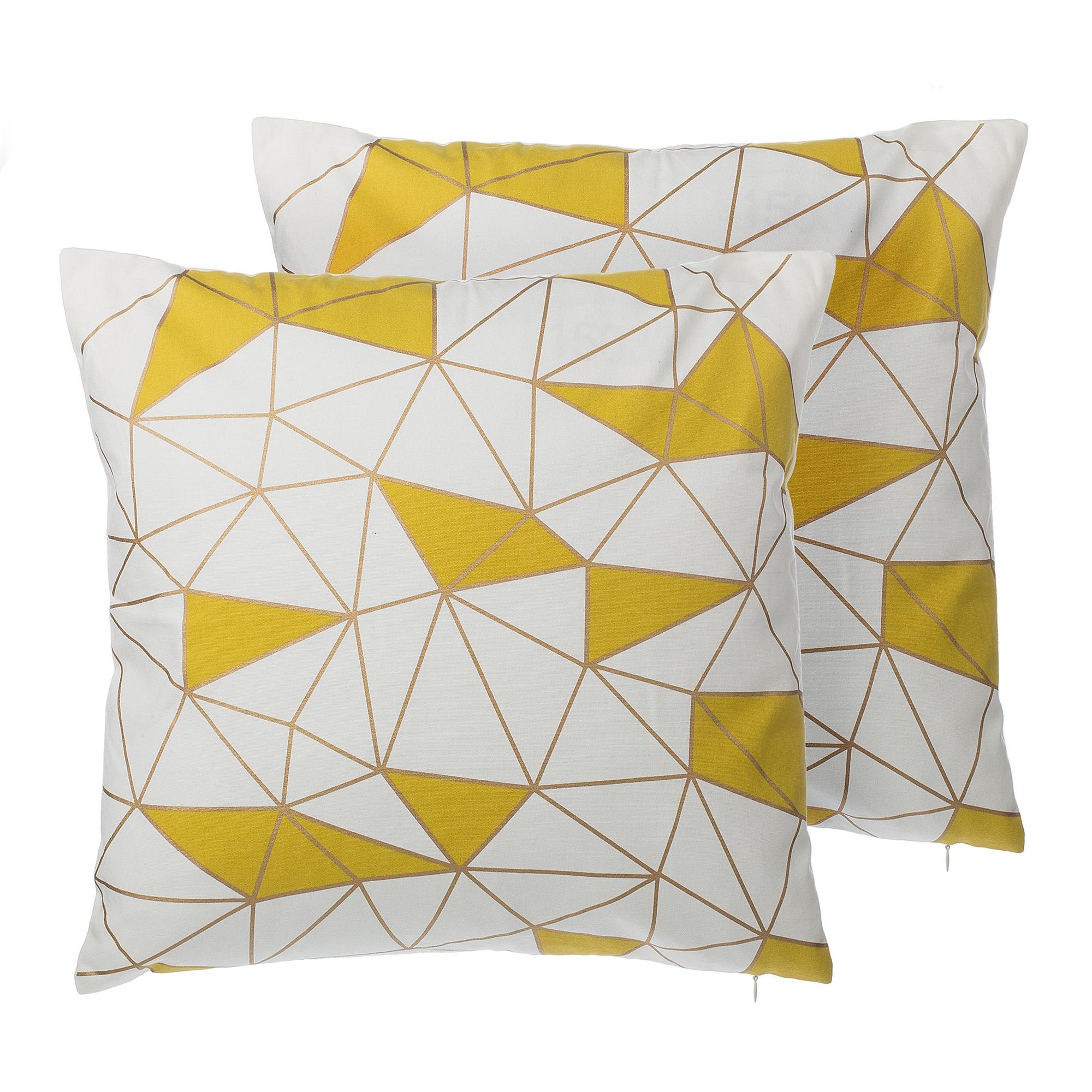 DEKOKISSEN 2er-Set Weiß 45/45 cm Clarkia - Weiß, Naturmaterialen/Textil (45/45cm) - Beliani