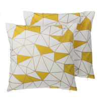 DEKOKISSEN 2er-Set Weiß 45/45 cm Clarkia - Weiß, Naturmaterialen/Textil (45/45cm) - Beliani